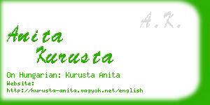anita kurusta business card